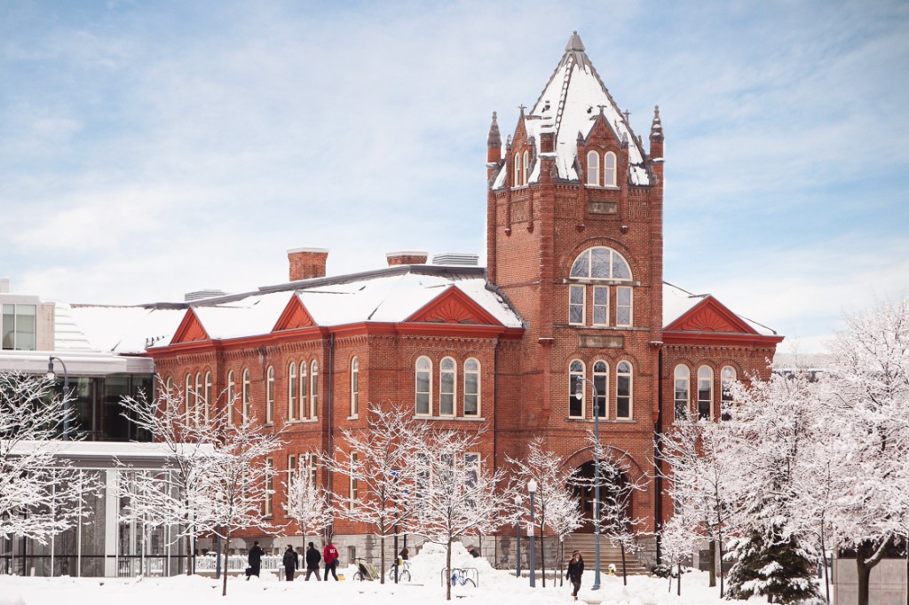 Queen's University Theological Hall in winter